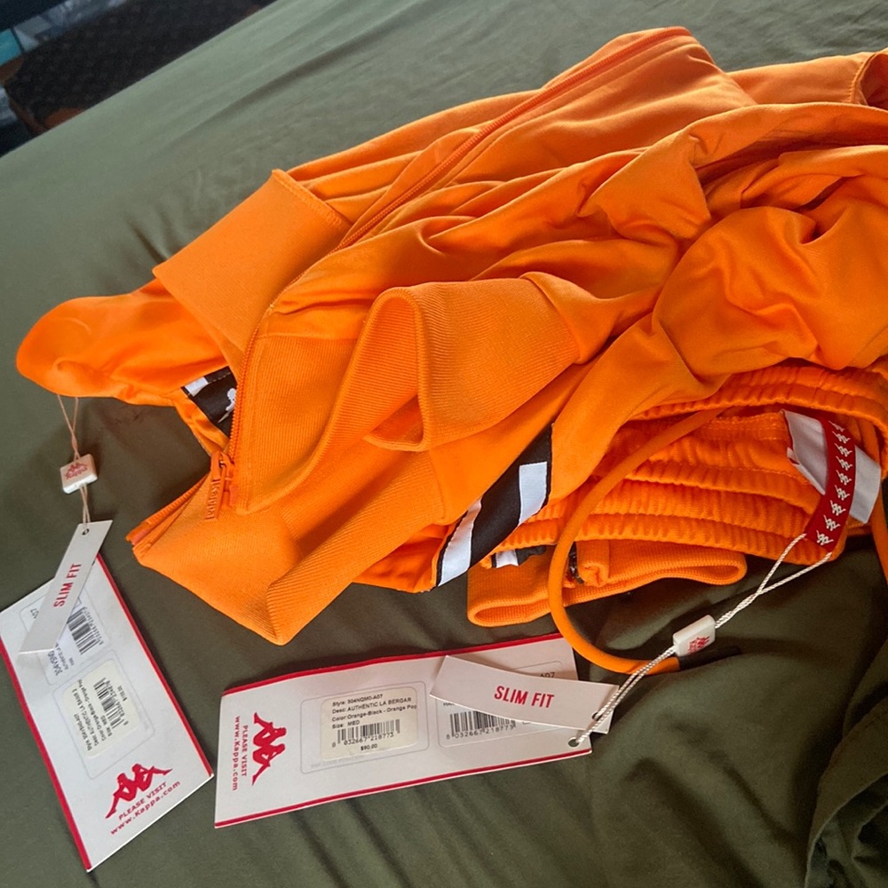 Men orange kappa jogger suit